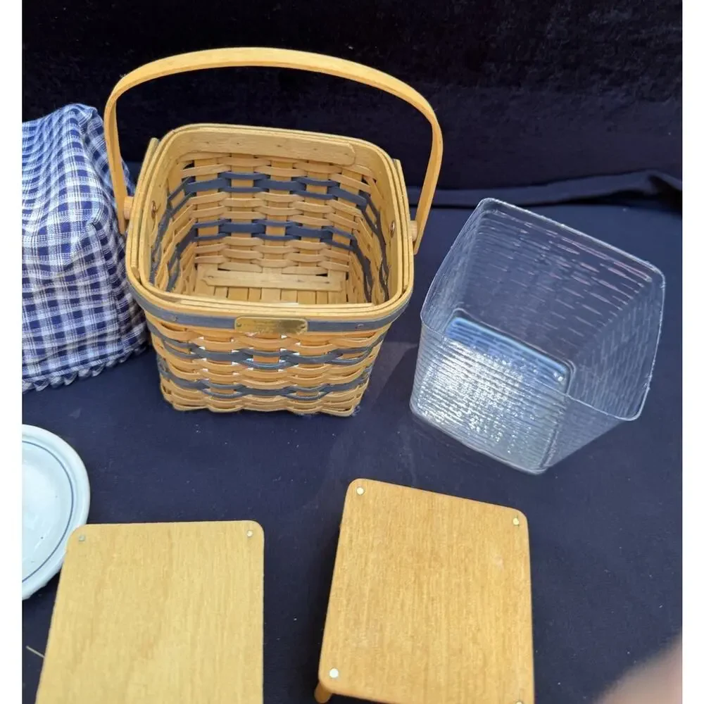 Longaberger Collectors Club Miniature 2 Pie Basket Risers Bonnie Pie Plate Mint!